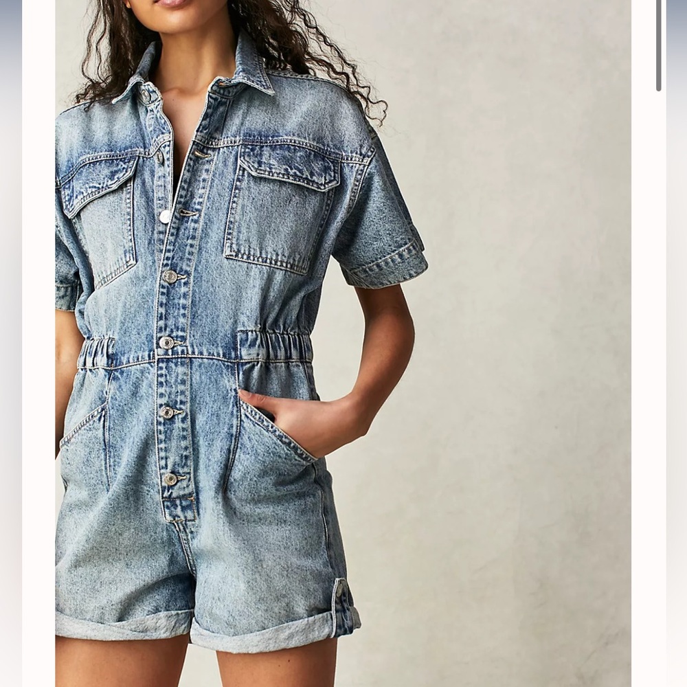 Free People Marci Denim Romper size XS